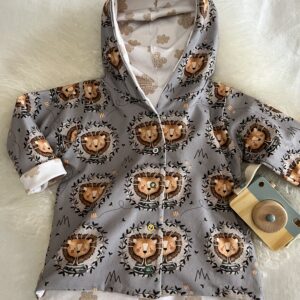 Jerseyjacke mit Kapuze «Löwe» Grösse 86