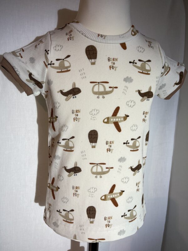 Rib-Shirt Kurzarm «Born to be fly» Grösse 98