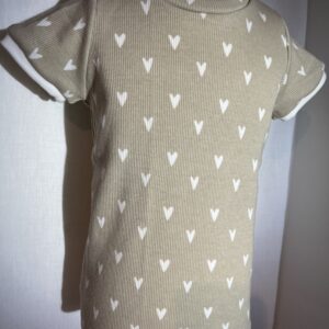 Rib-Shirt Kurzarm «Herzen» Grösse 104