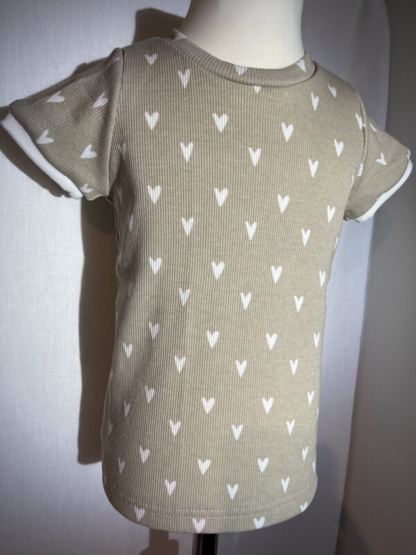 Rib-Shirt Kurzarm «Herzen» Grösse 104