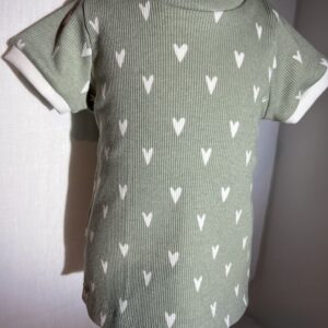 Rib-Shirt Kurzarm «Herzen» Grösse 80