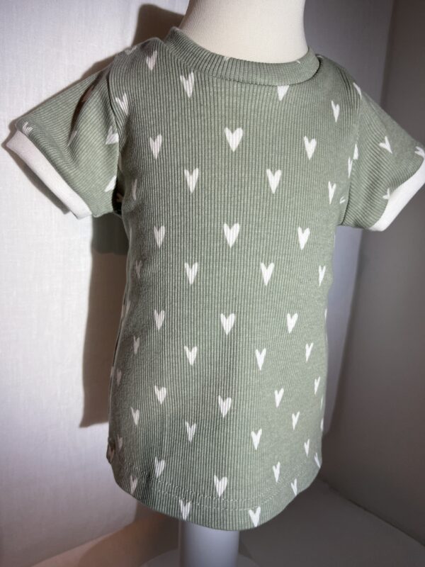Rib-Shirt Kurzarm «Herzen» Grösse 80