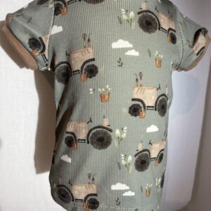 Rib-Shirt Kurzarm «Traktor» Grösse 74