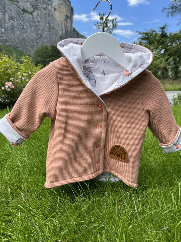 Wendejacke mit Zipfelkapuze «Nilpferd» Grösse 68