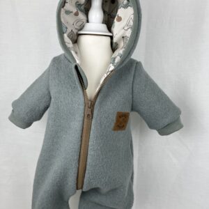 WALK-Overall mit Reissverschluss kurz «Altmint mit Mammutbande» Grösse 62