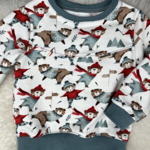 Pullover «Pullover mit Teilung - Schlittschuh Bär» Grösse 86