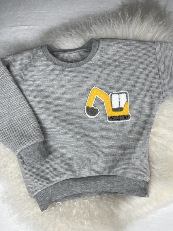 Pullover «Sweater - Waffelstrick Jersey Hellgrau Meliert» Grösse 86