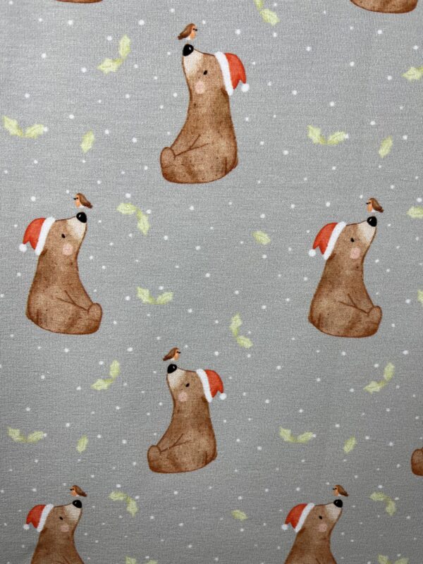 French Terry «Weihnachtsbär Beige»