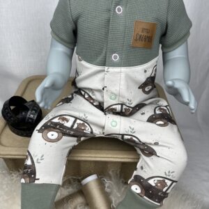 Strampler «Geteilter Kurzarm Strampler - be happy» Grösse 68
