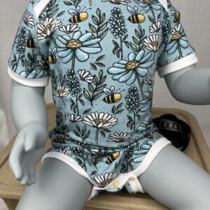 Body «Body Kurzarm - Wiesenblume Hellblau» Grösse 80
