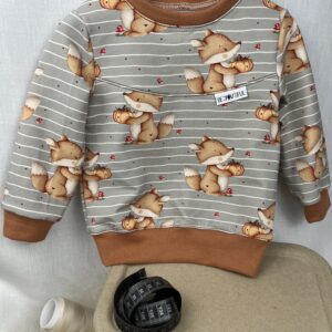 Pullover «Pullover mit Teilung - Kürbis Fuchs» Grösse 86