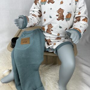 Set «Body Langarm & Pants mit Taschensack - Bär mit Kürbis» Grösse 80