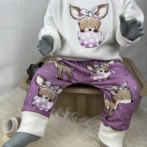 Set «Sweater & Pants mit Taschensack - Rehlina Lila» Grösse 74